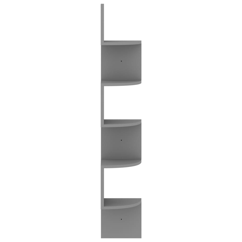 Wall corner shelf grey 19x19x123 cm wood-based material