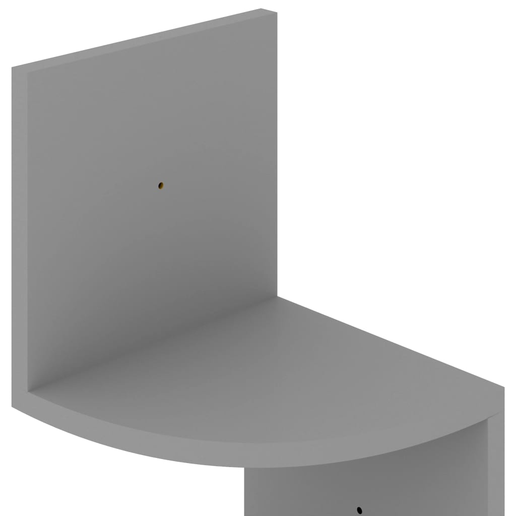 Wall corner shelf grey 19x19x123 cm wood-based material