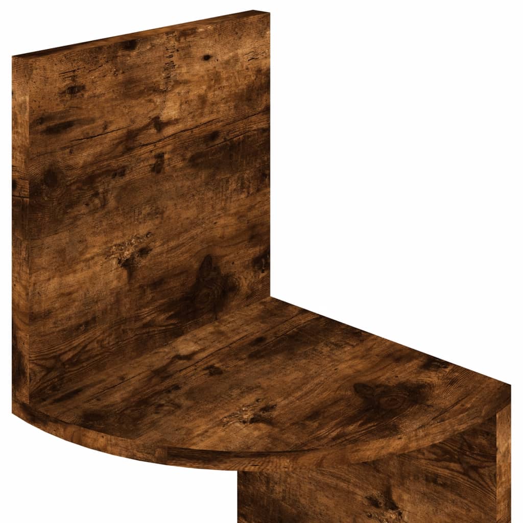 Wall corner shelf smoked oak 19x19x123 cm wood material