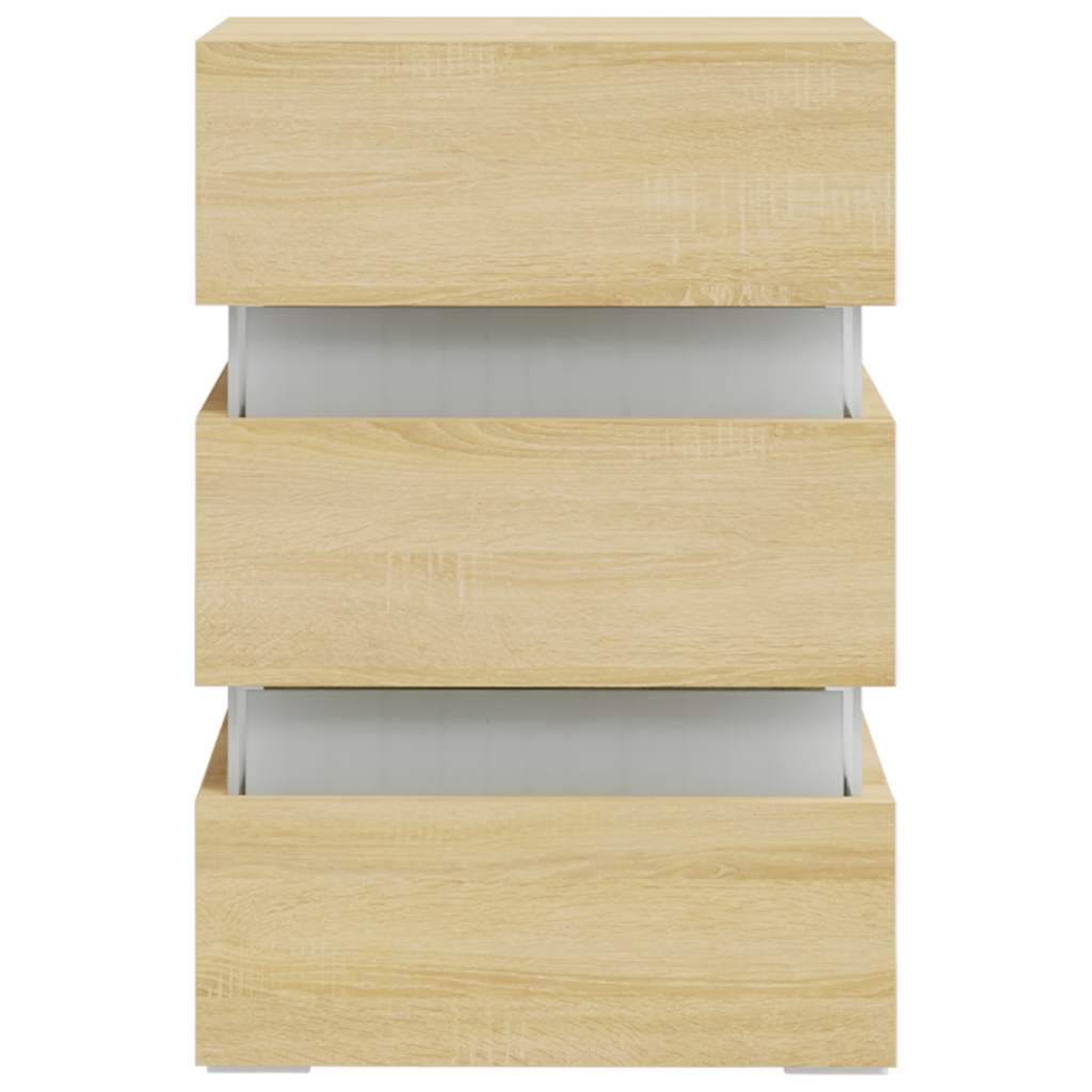 Table de chevet LED en chêne Sonoma 45x35x67 cm, matériau à base de bois