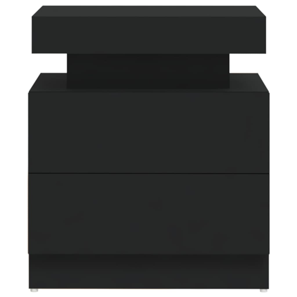Bedside table black 45x35x52 cm wood material