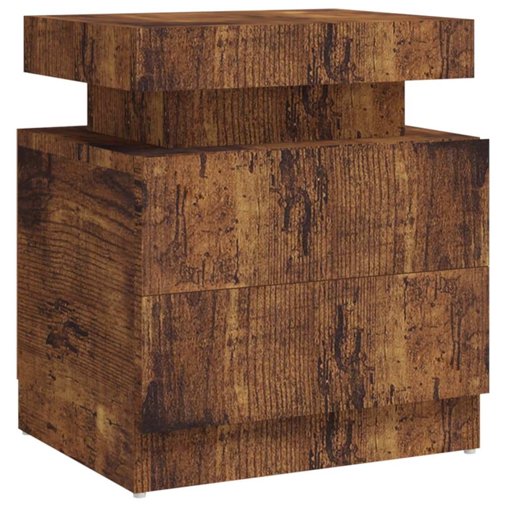 Bedside table smoked oak 45x35x52 cm wood material