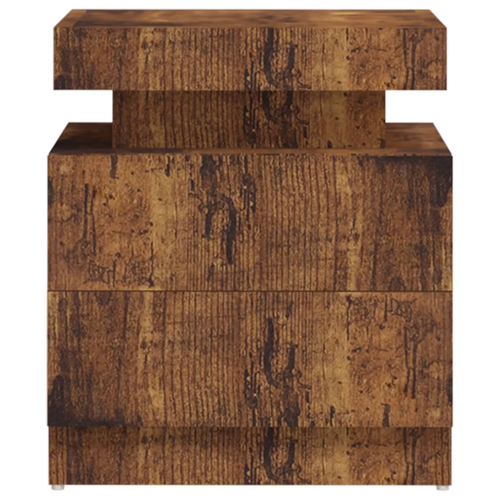 Bedside table smoked oak 45x35x52 cm wood material