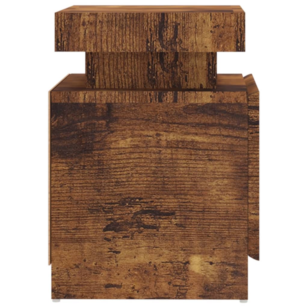 Bedside table smoked oak 45x35x52 cm wood material