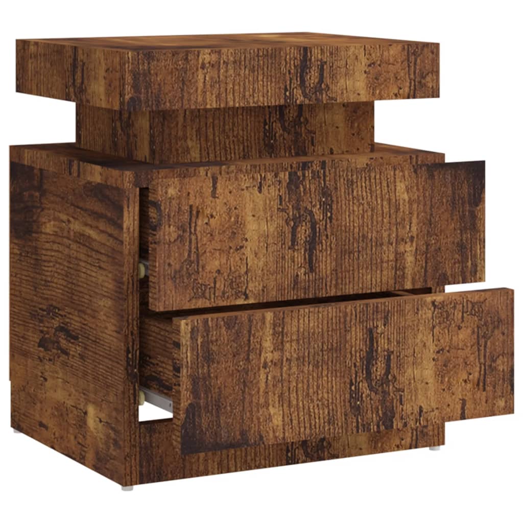 Bedside table smoked oak 45x35x52 cm wood material