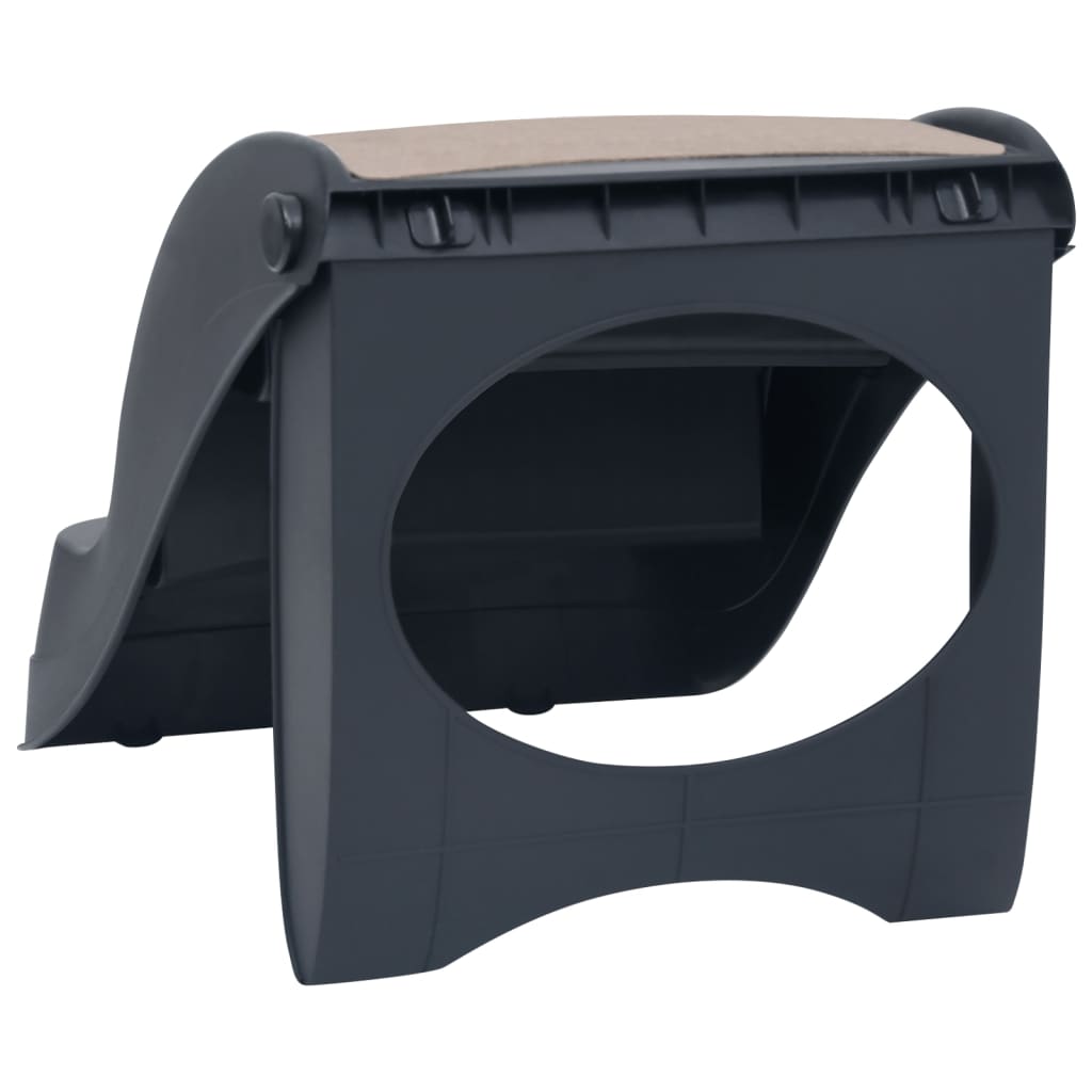 Escalier pour chien à 3 marches, pliable, gris foncé