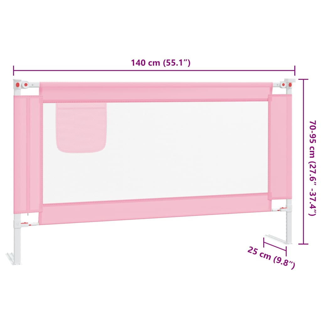Kleinkind-Bettschutzgitter Rosa 140x25 cm Stoff