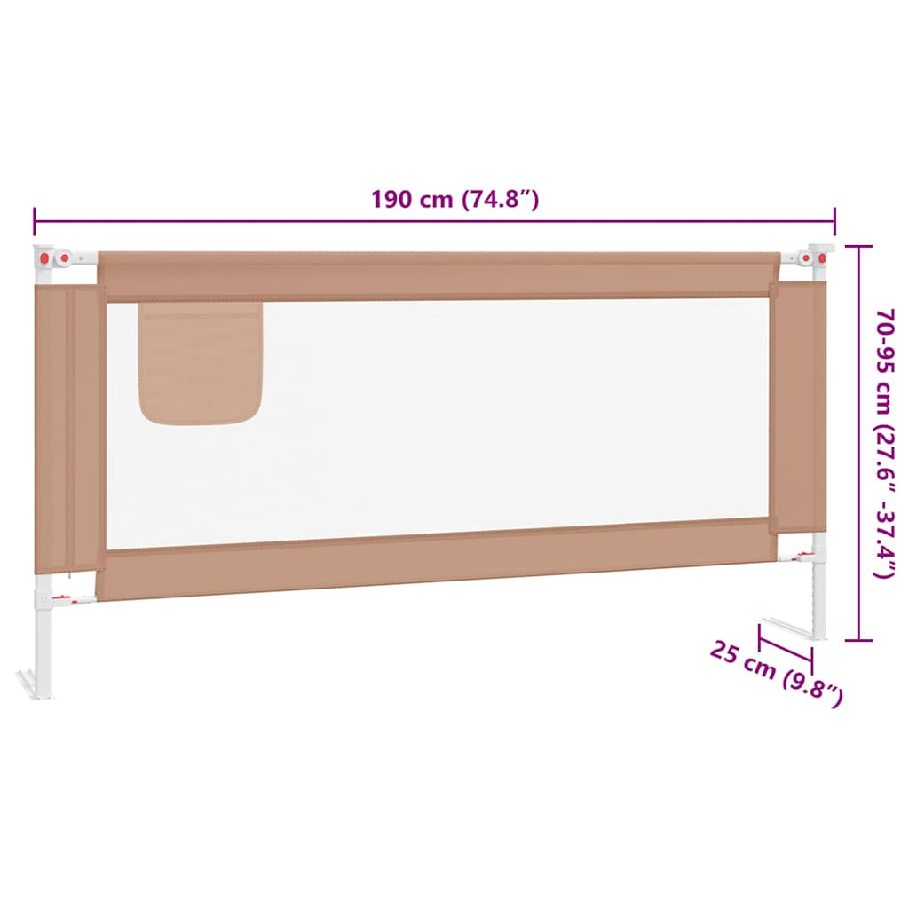 Kleinkind-Bettschutzgitter Taupe 190x25 cm Stoff