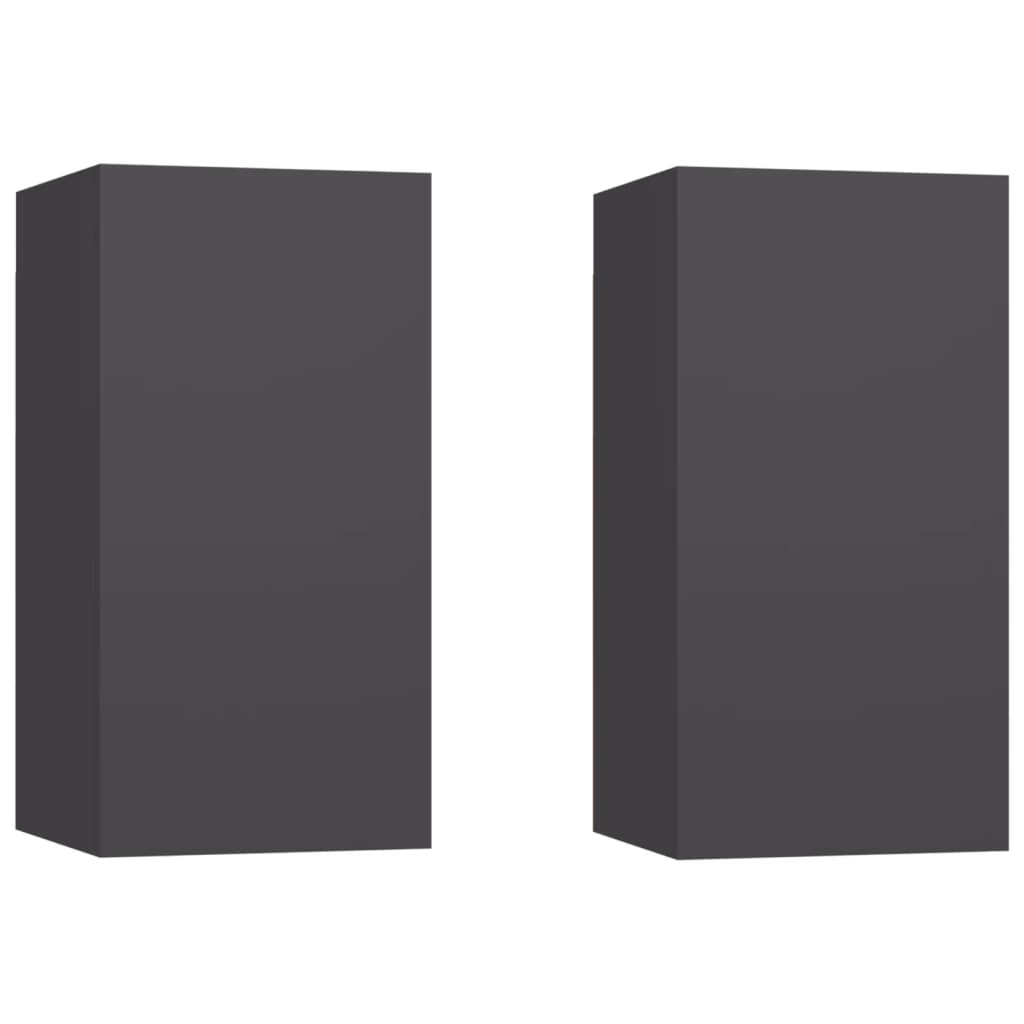 Meubles TV 2 pcs. Gris 30,5x30x60 cm en bois
