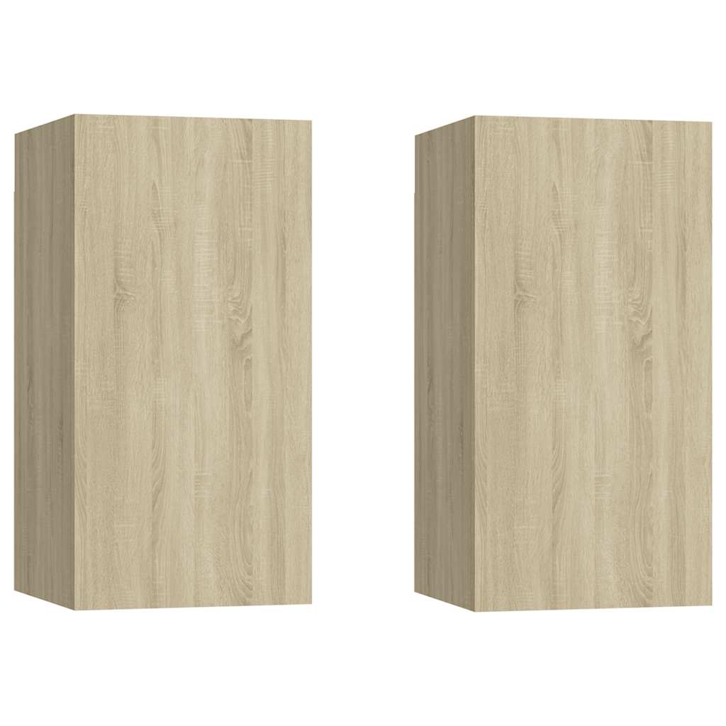 TV-Schränke 2 Stk. Sonoma-Eiche 30,5x30x60 cm Holzwerkstoff