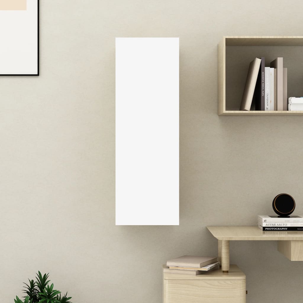 Meuble TV blanc 30,5x30x90 cm en bois