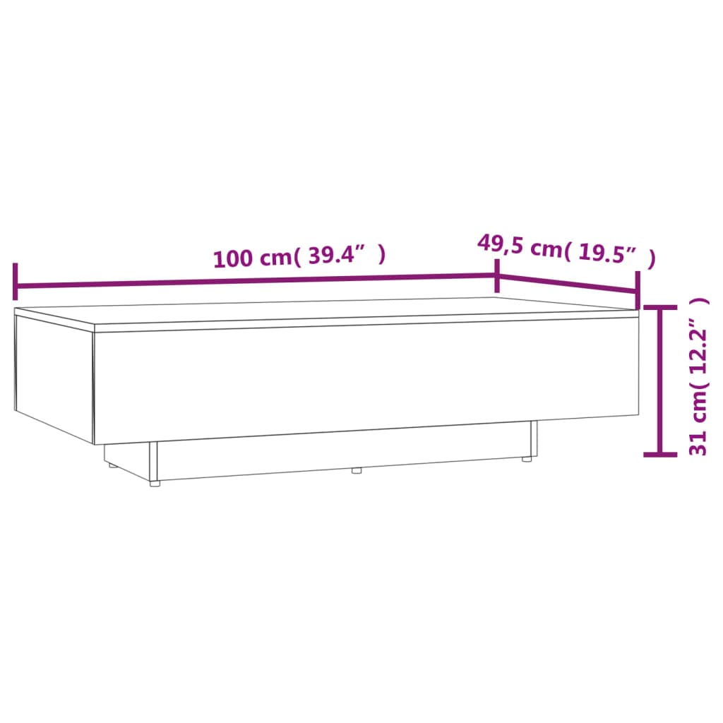 Couchtisch Betongrau 100x49,5x31 cm Holzwerkstoff