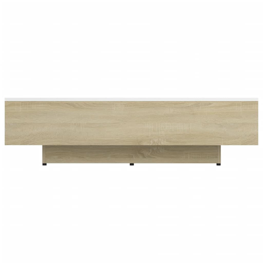 Couchtisch Weiß und Sonoma-Eiche 100x49,5x31 cm Holzwerkstoff