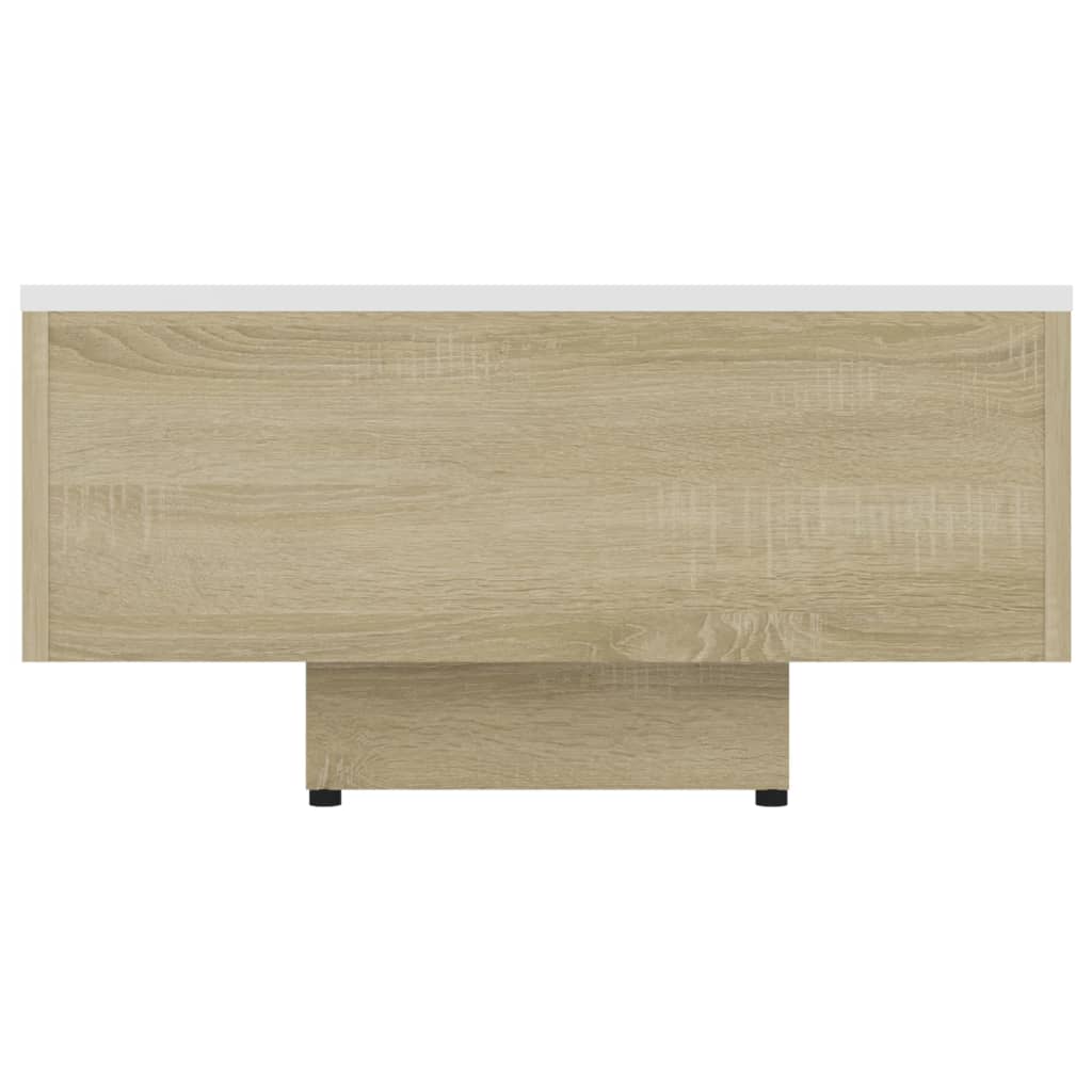 Couchtisch Weiß und Sonoma-Eiche 100x49,5x31 cm Holzwerkstoff