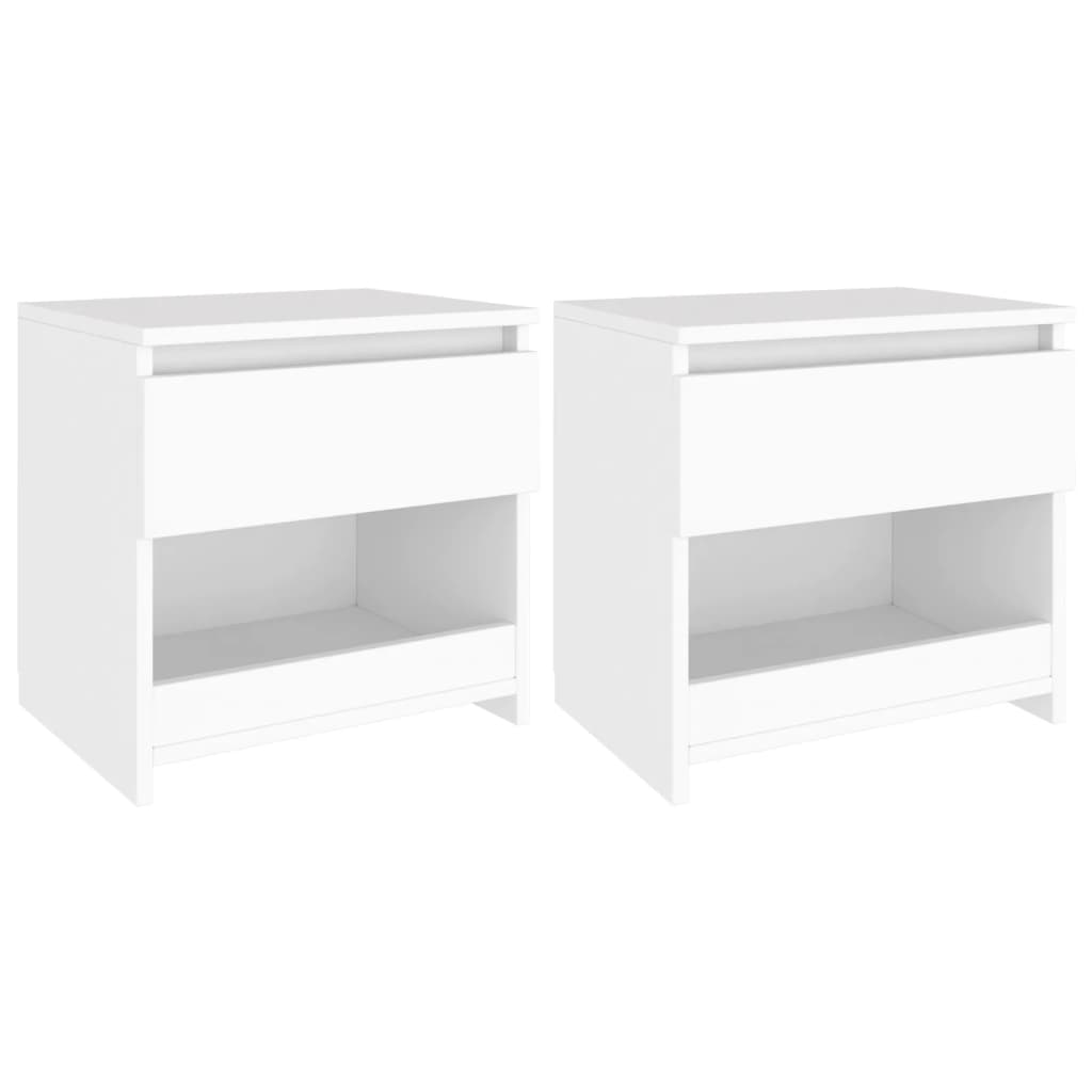 Tables de chevet 2 pcs. Blanc 40x30x39 cm en bois