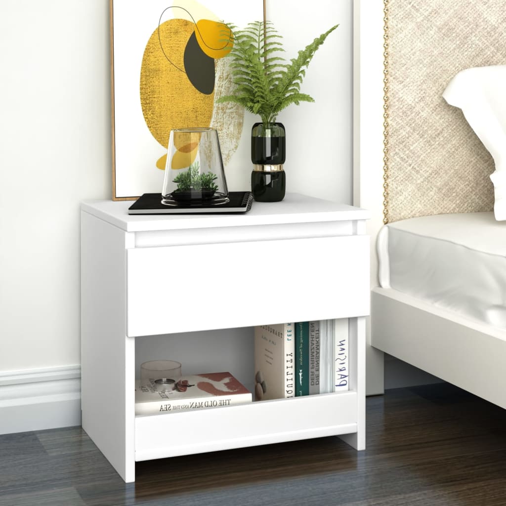 Tables de chevet 2 pcs. Blanc 40x30x39 cm en bois