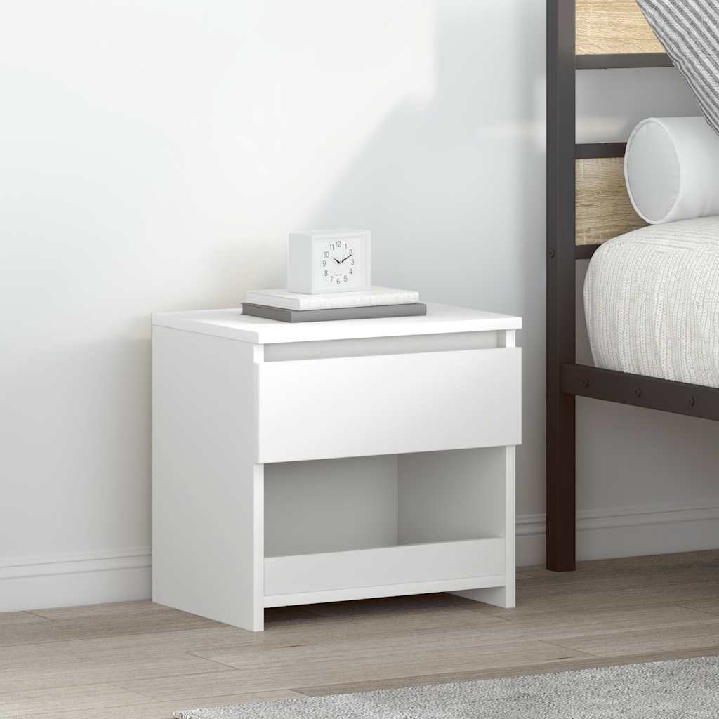Tables de chevet 2 pcs. Blanc 40x30x39 cm en bois