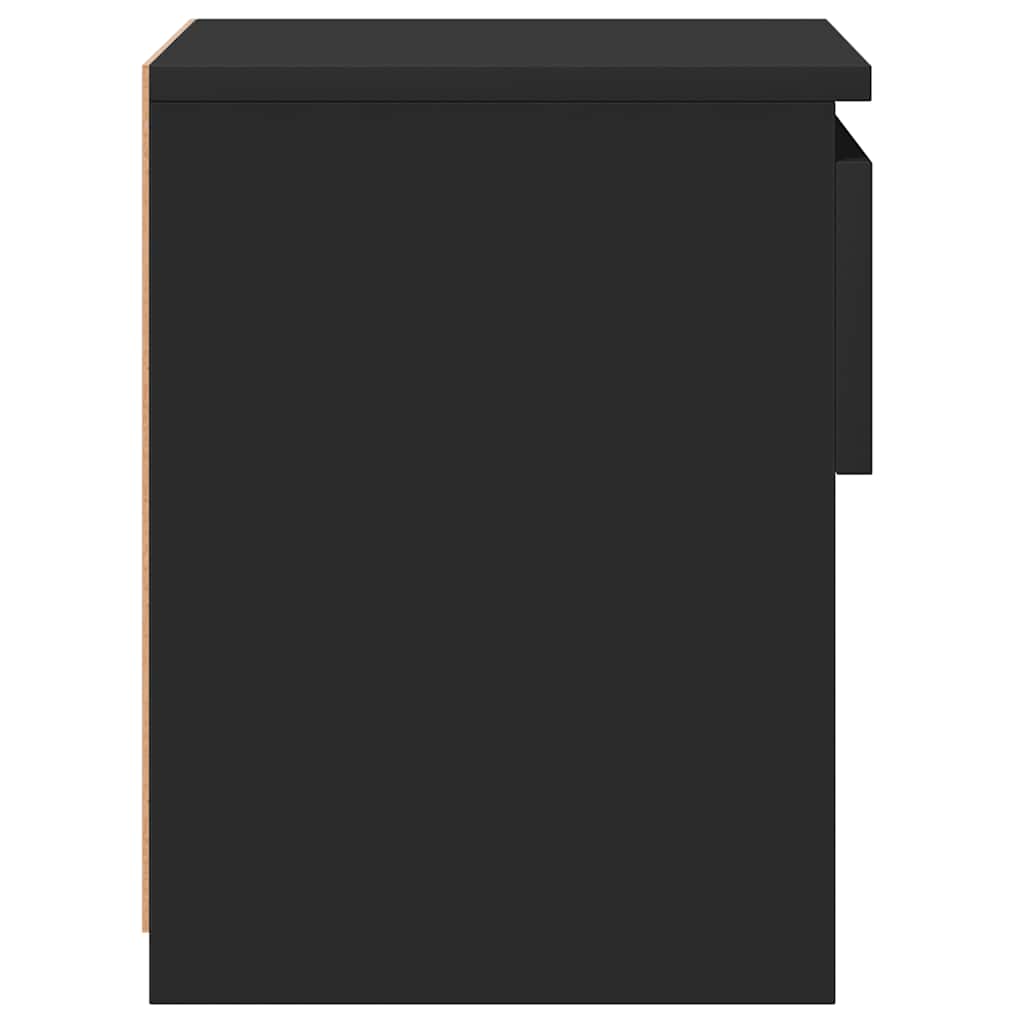Bedside Table Black 40x30x39 cm Wood Material