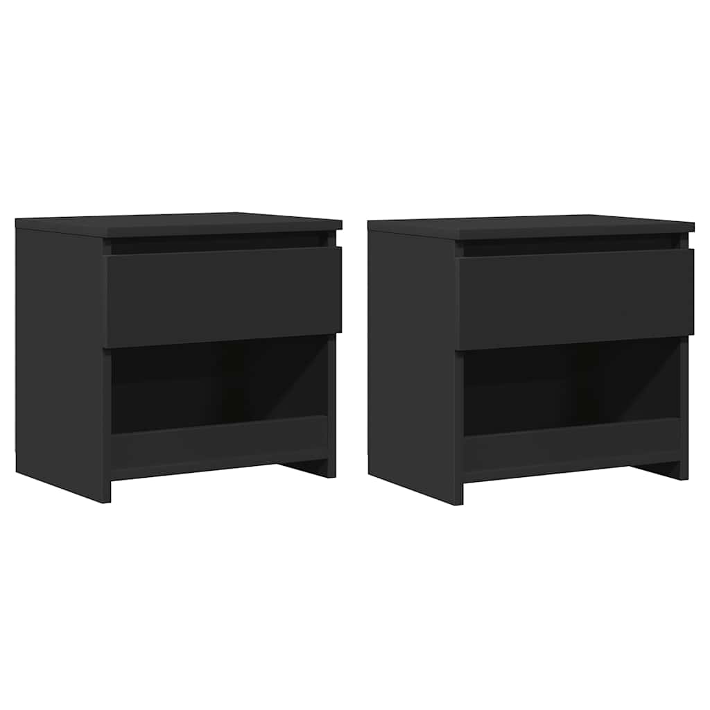 Tables de chevet 2 pcs. Noir 40x30x39 cm en bois