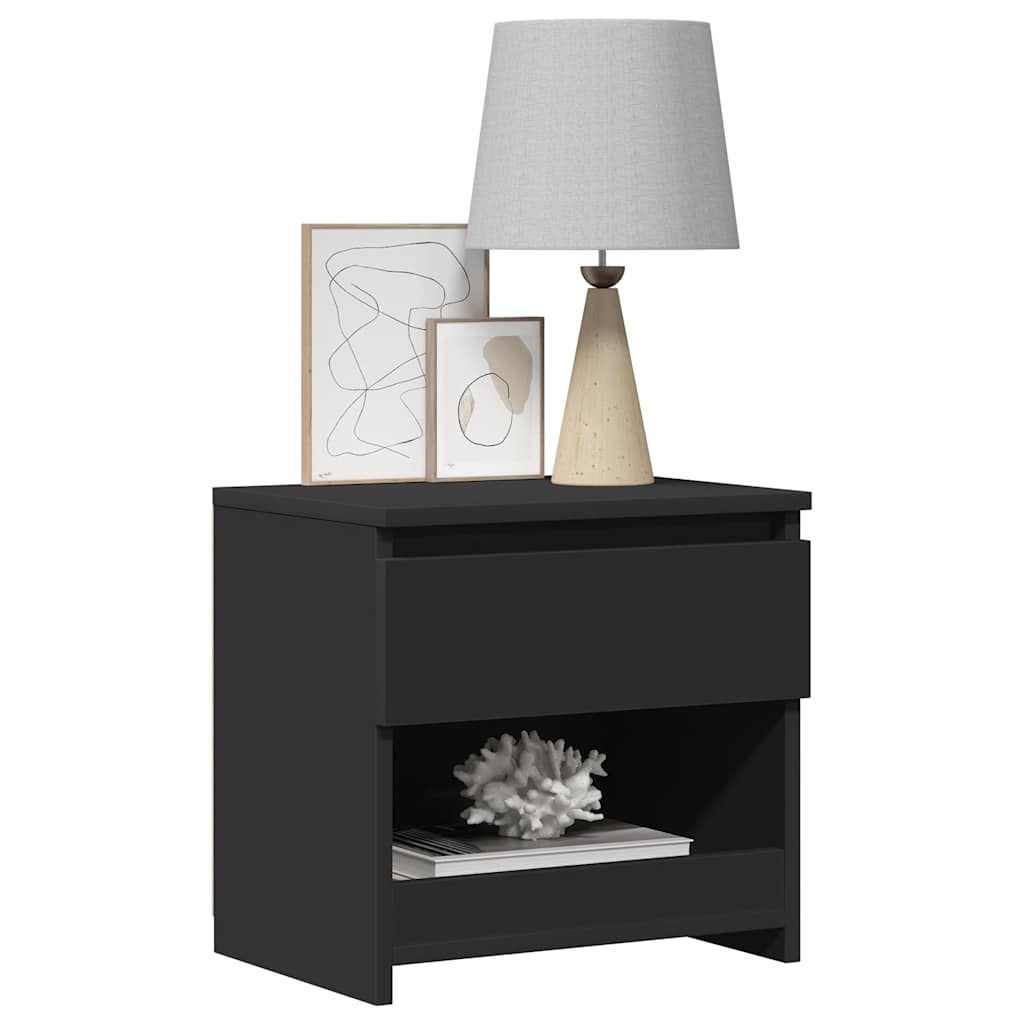 Tables de chevet 2 pcs. Noir 40x30x39 cm en bois