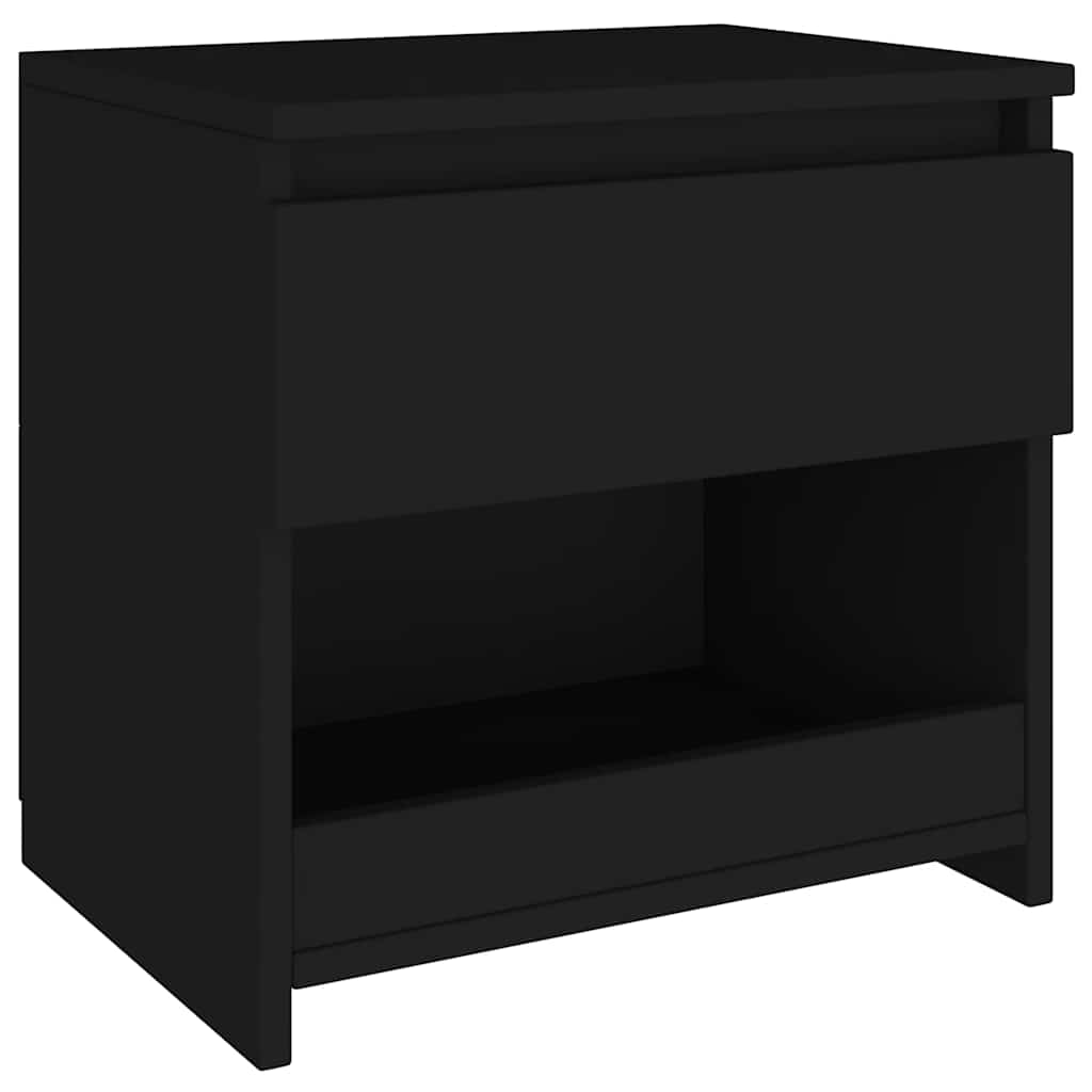 Tables de chevet 2 pcs. Noir 40x30x39 cm en bois