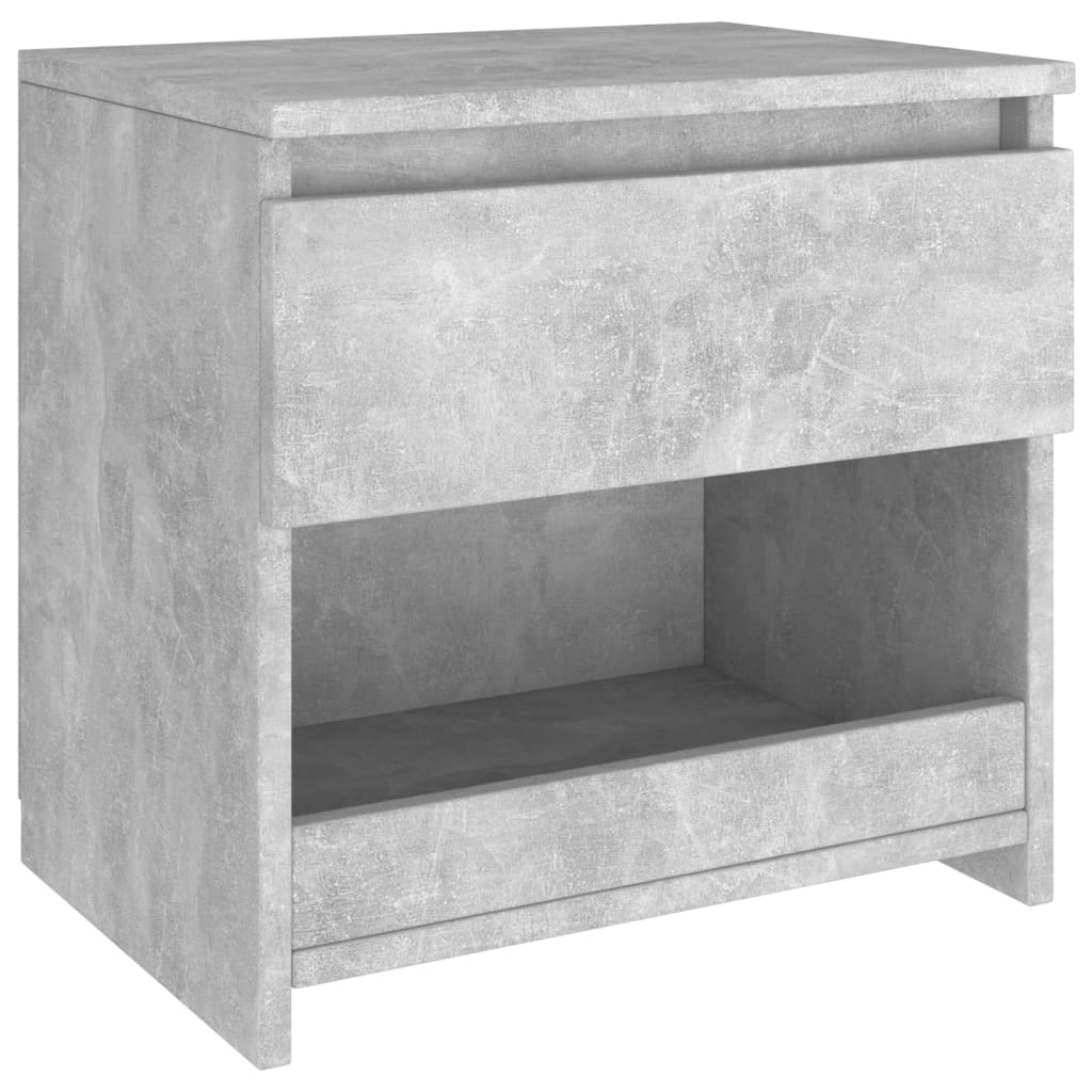 Bedside tables 2 pcs. Concrete grey 40x30x39 cm wood material