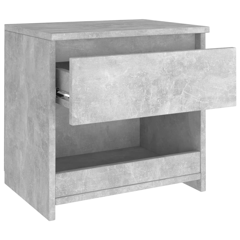 Bedside tables 2 pcs. Concrete grey 40x30x39 cm wood material
