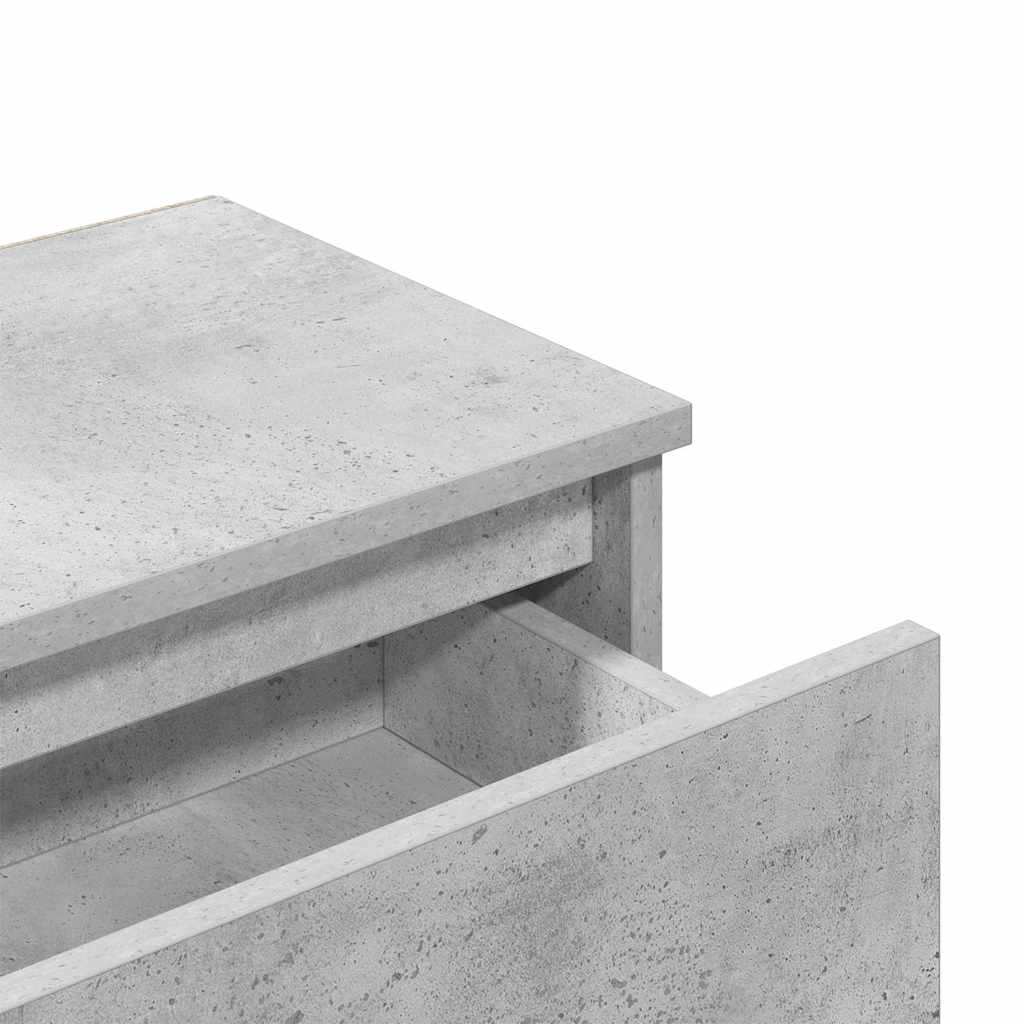 Bedside tables 2 pcs. Concrete grey 40x30x39 cm wood material