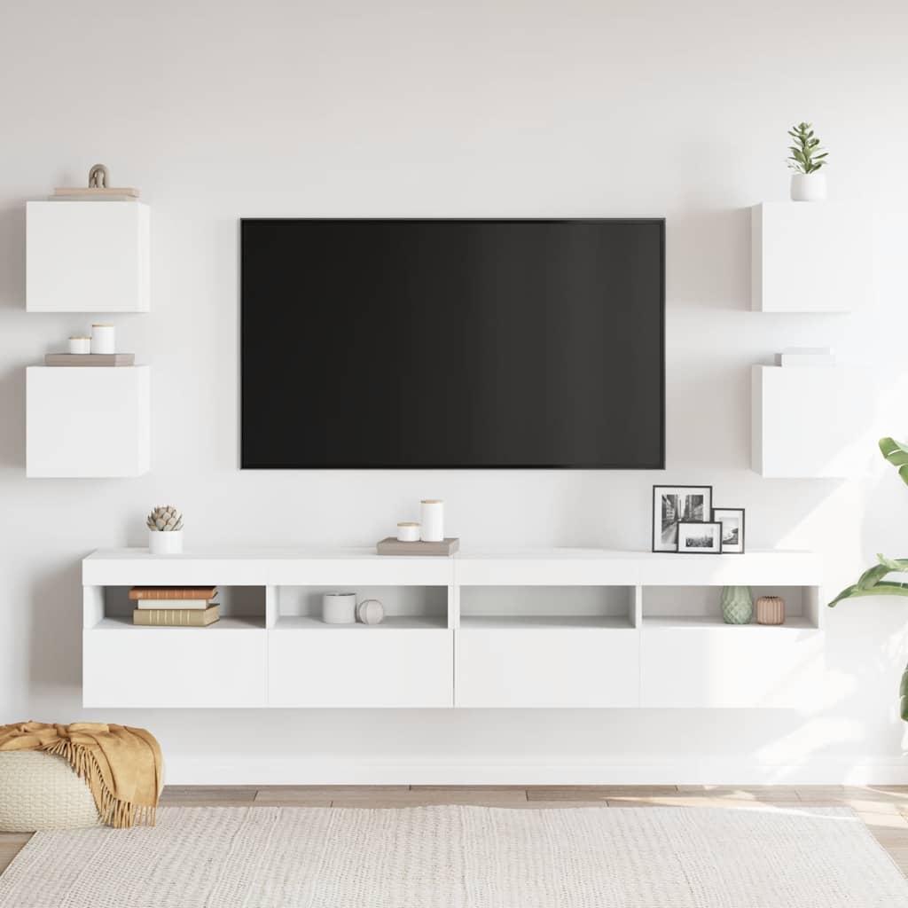 TV wall cabinets 4 pcs. White 30.5x30x30 cm