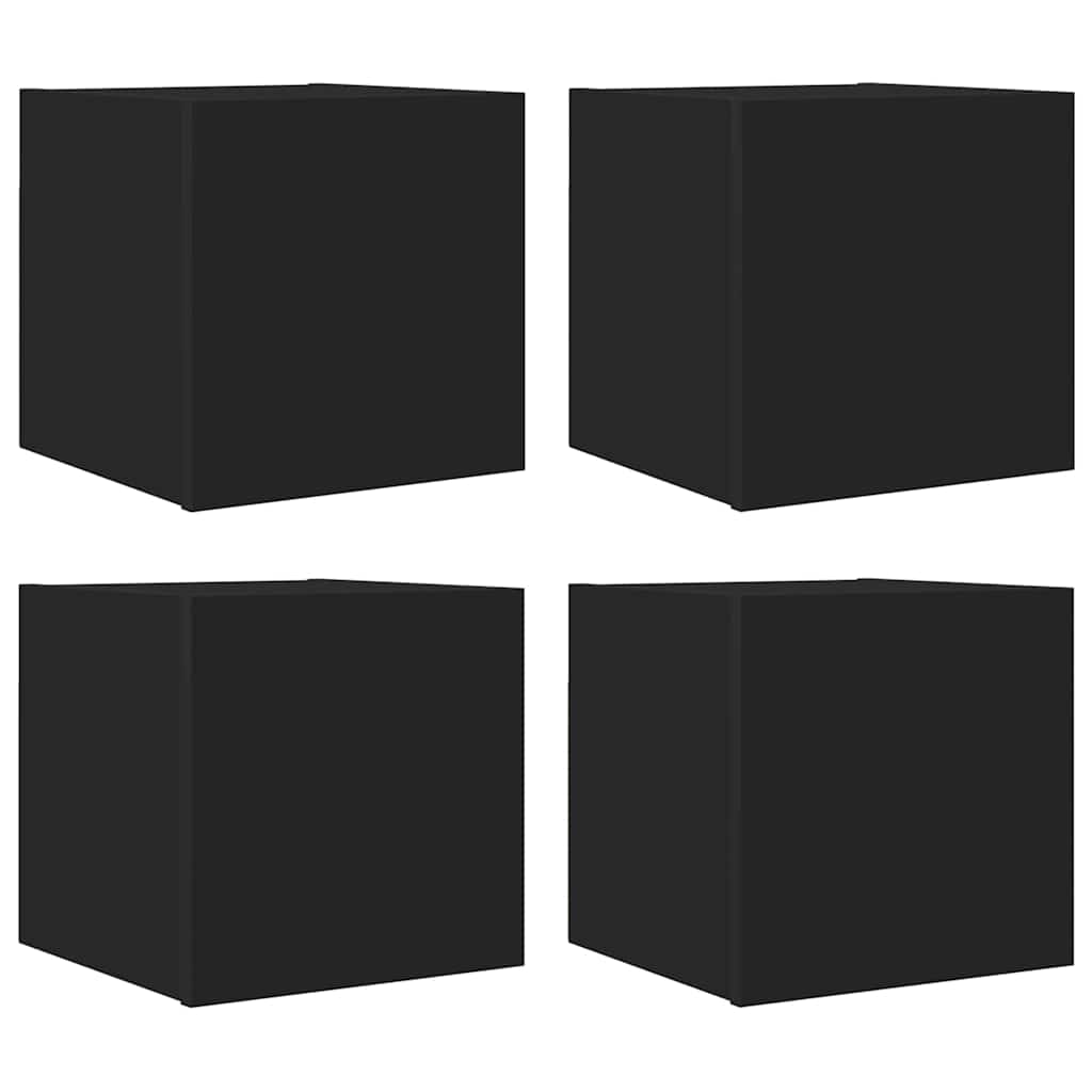 TV wall cabinets 4 pcs. Black 30.5x30x30 cm
