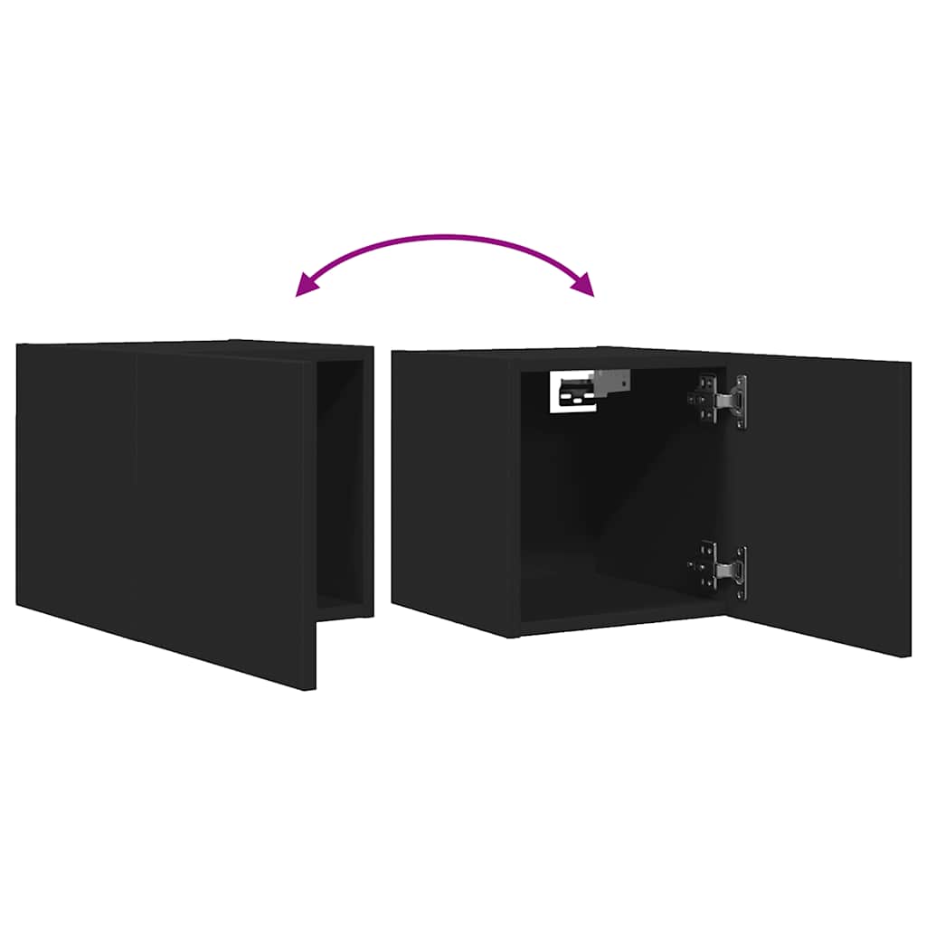 TV wall cabinets 4 pcs. Black 30.5x30x30 cm