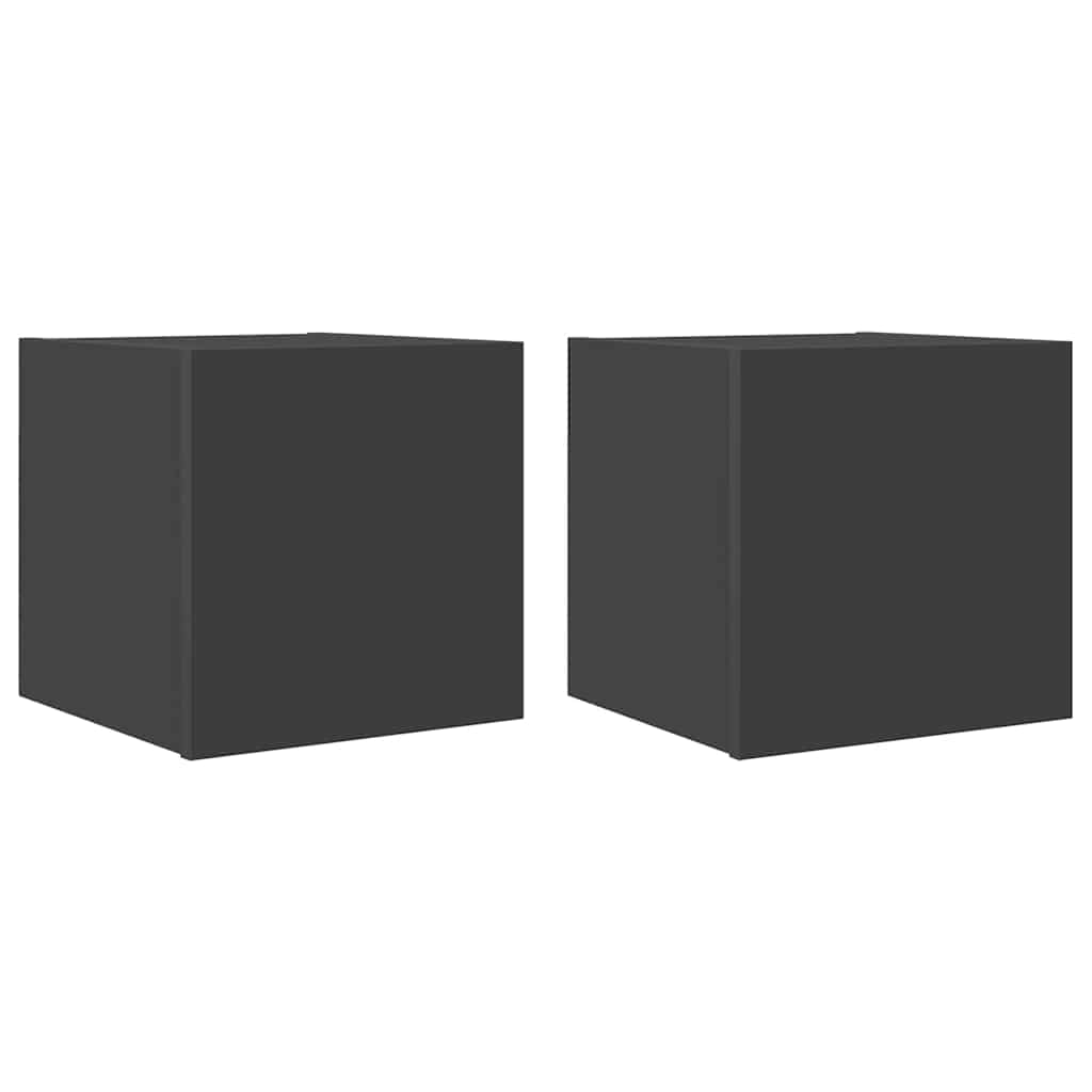Meubles TV muraux, lot de 2, gris, 30,5 x 30 x 30 cm