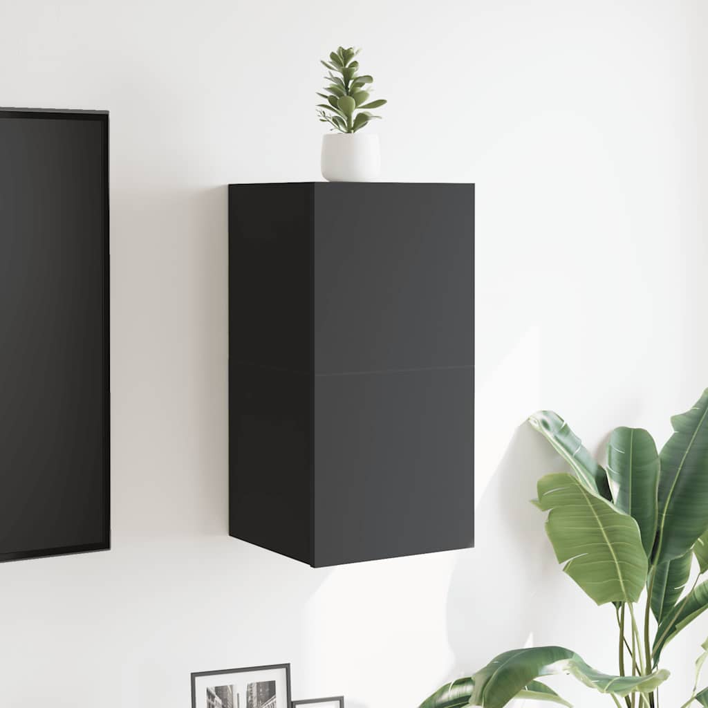 Meubles TV muraux, lot de 2, gris, 30,5 x 30 x 30 cm