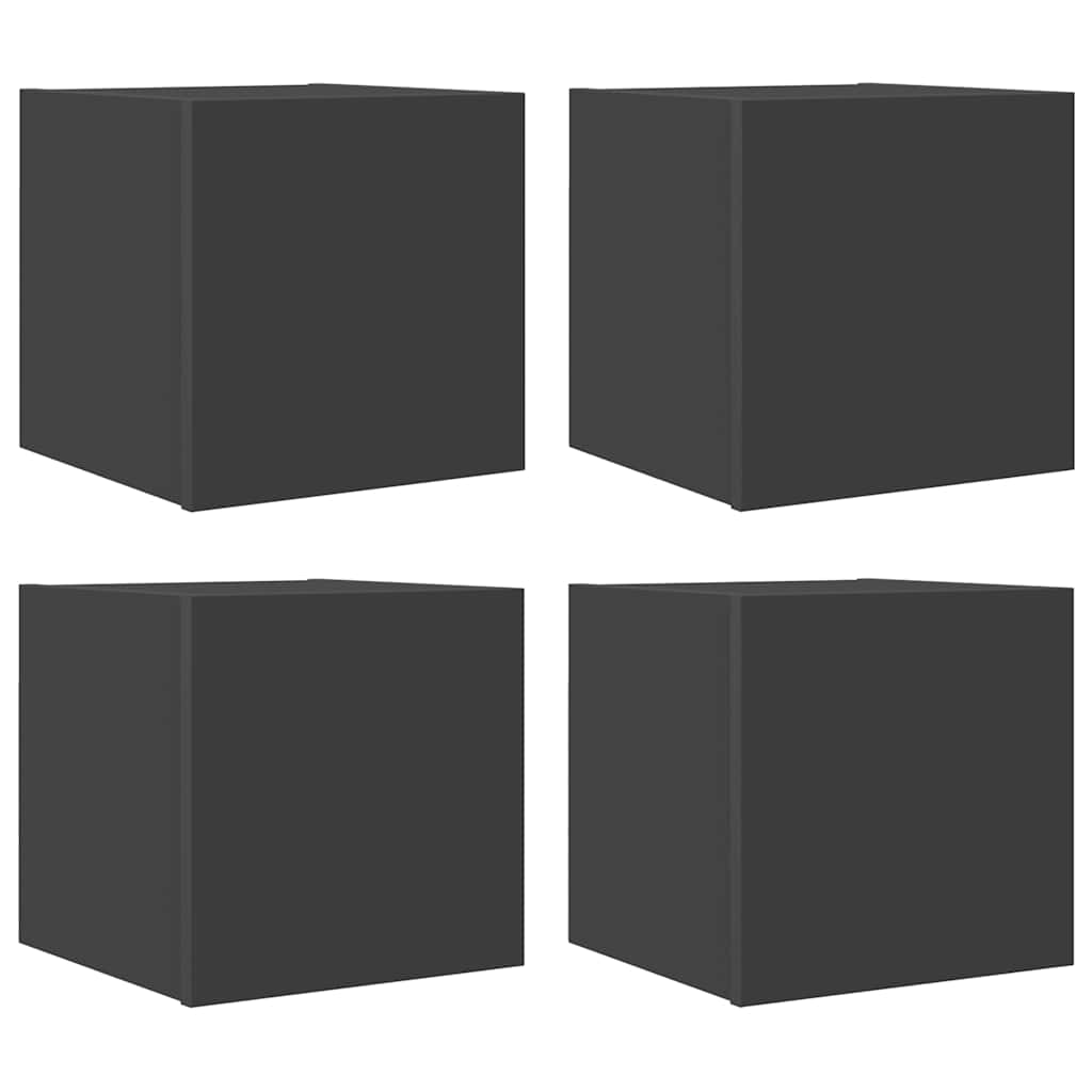 TV wall cabinets 4 pcs. Gray 30.5x30x30 cm