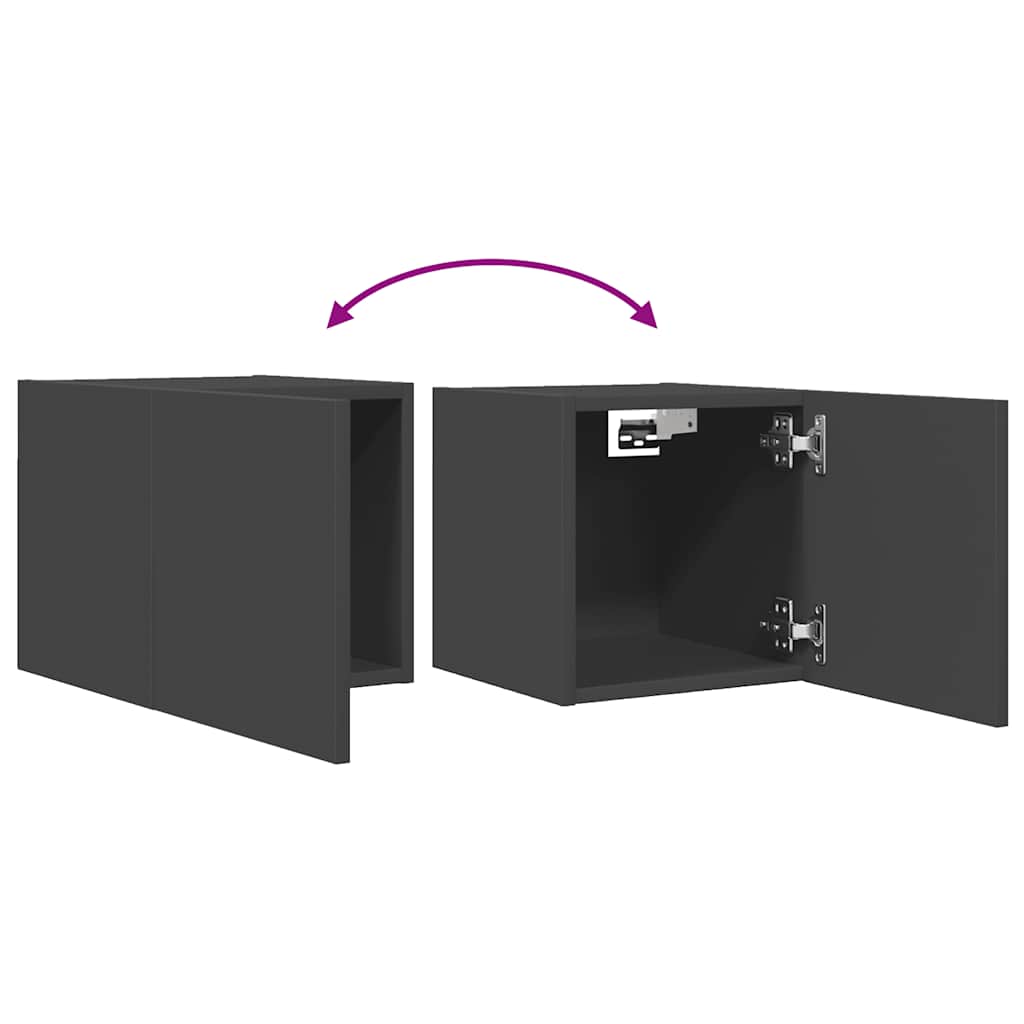 TV wall cabinets 4 pcs. Gray 30.5x30x30 cm