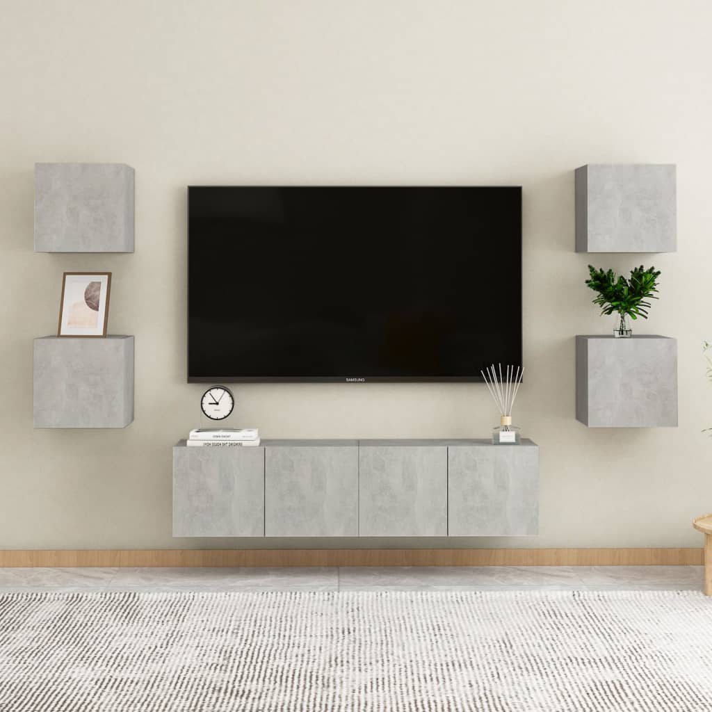 TV wall cabinet concrete grey 30.5x30x30 cm