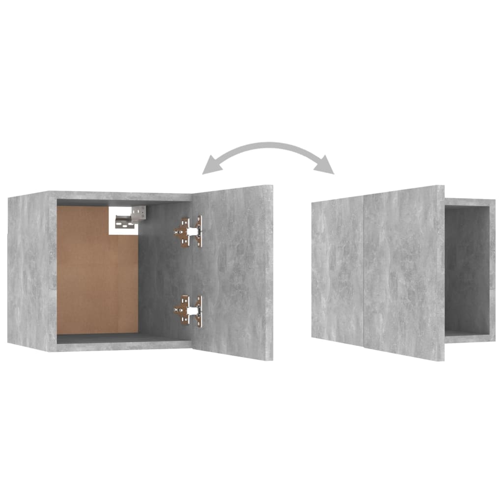 TV wall cabinet concrete grey 30.5x30x30 cm