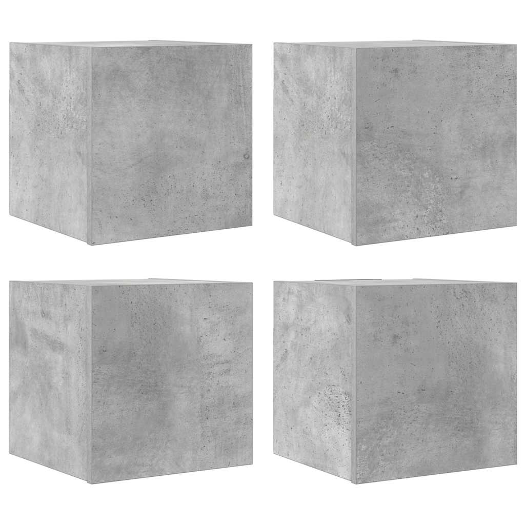 TV wall cabinets 4 pcs. Concrete grey 30.5x30x30 cm