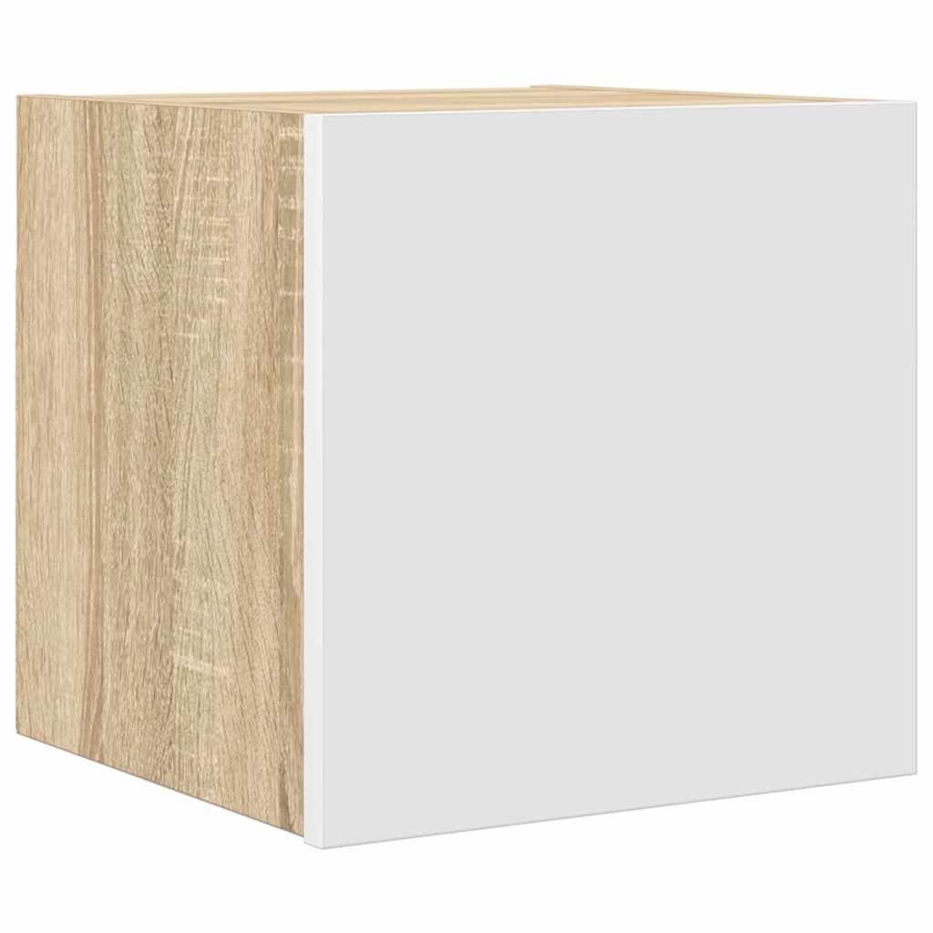 Meuble TV mural chêne Sonoma blanc 30,5x30x30 cm