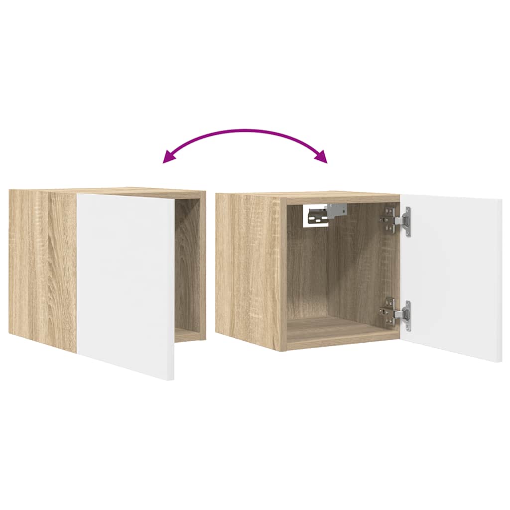 TV wall cabinets 4 pcs. White Sonoma oak 30.5x30x30 cm
