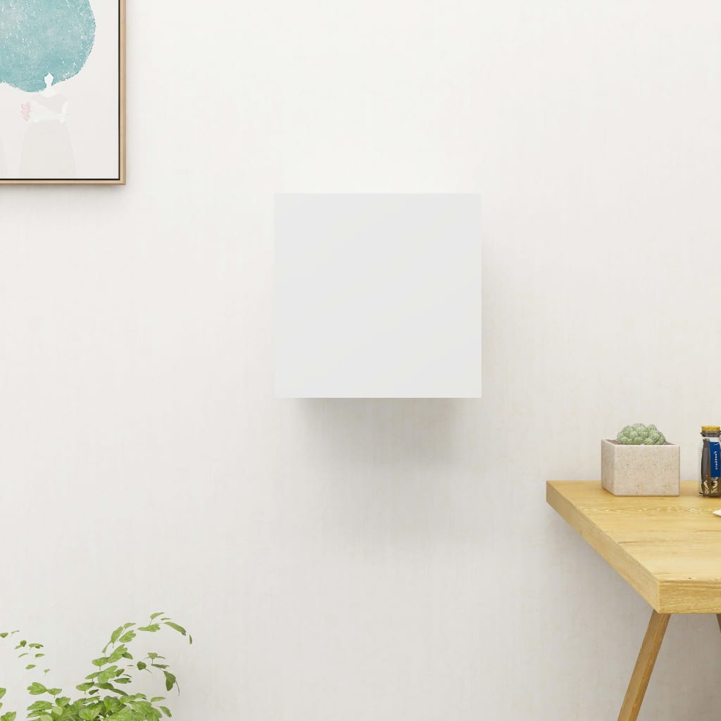 TV wall cabinet high-gloss white 30.5x30x30 cm