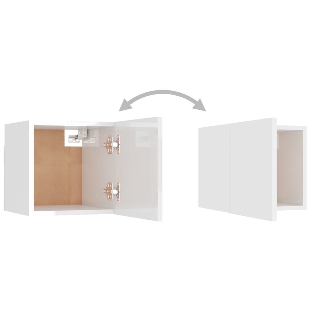 TV wall cabinet high-gloss white 30.5x30x30 cm