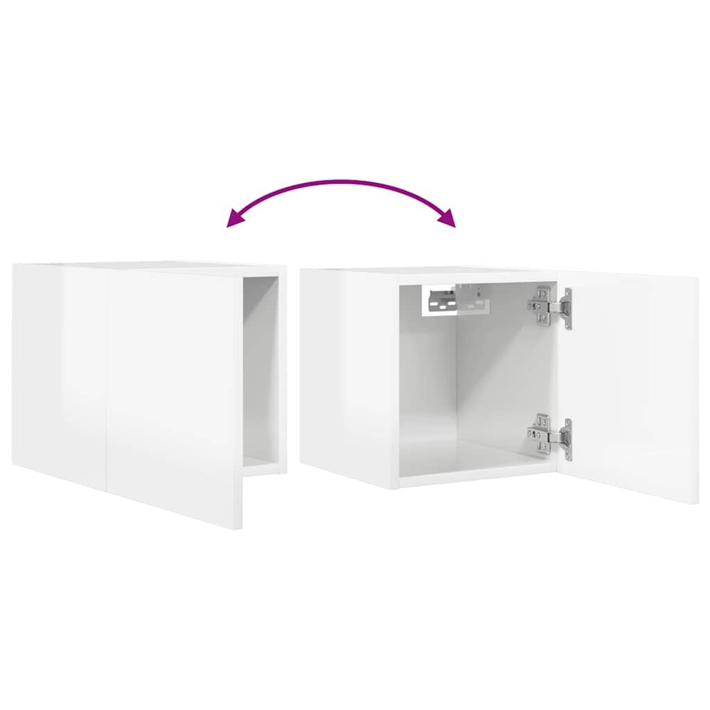 TV wall cabinets 4 pcs. High-gloss white 30.5x30x30 cm