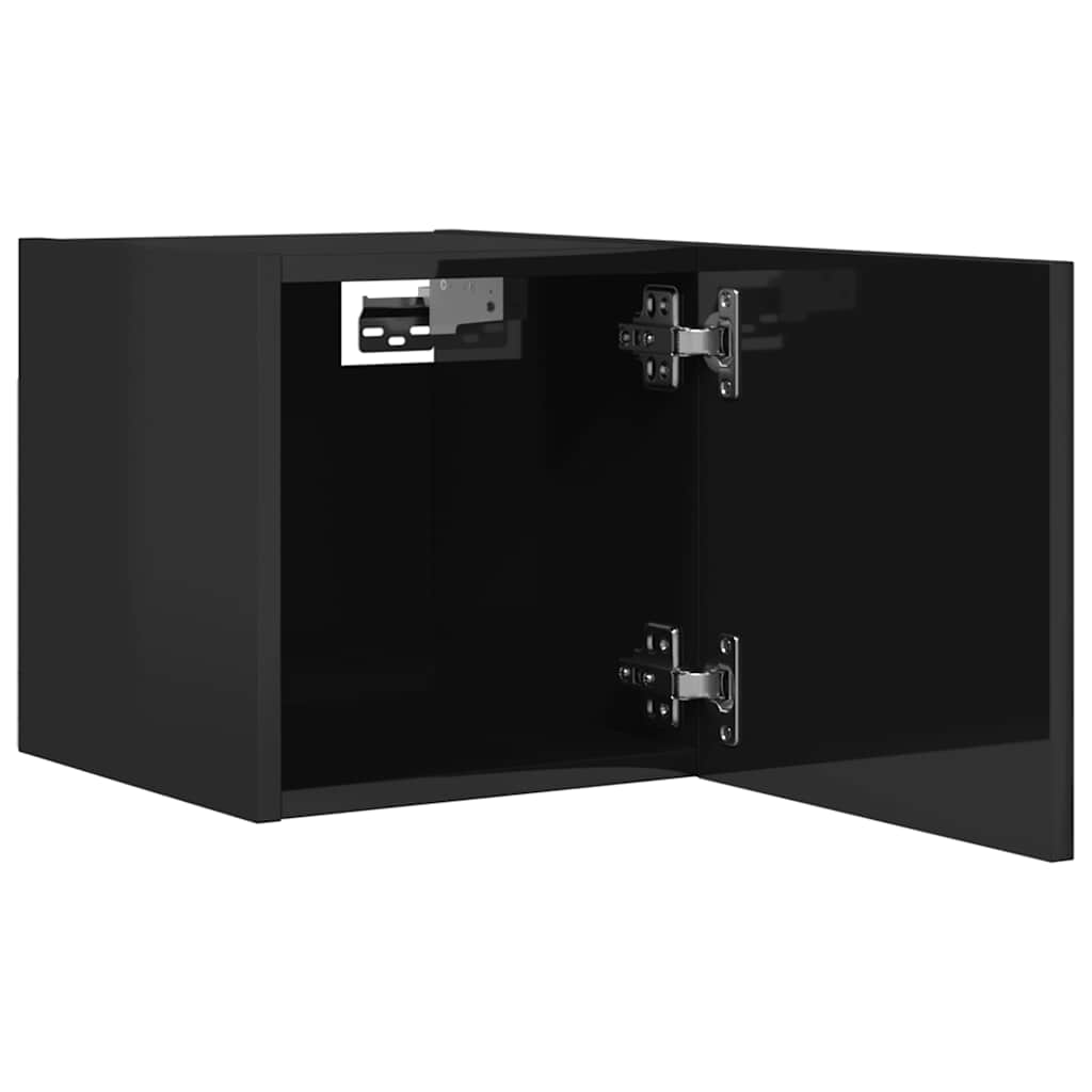 TV wall cabinets 4 pcs. High-gloss black 30.5x30x30 cm