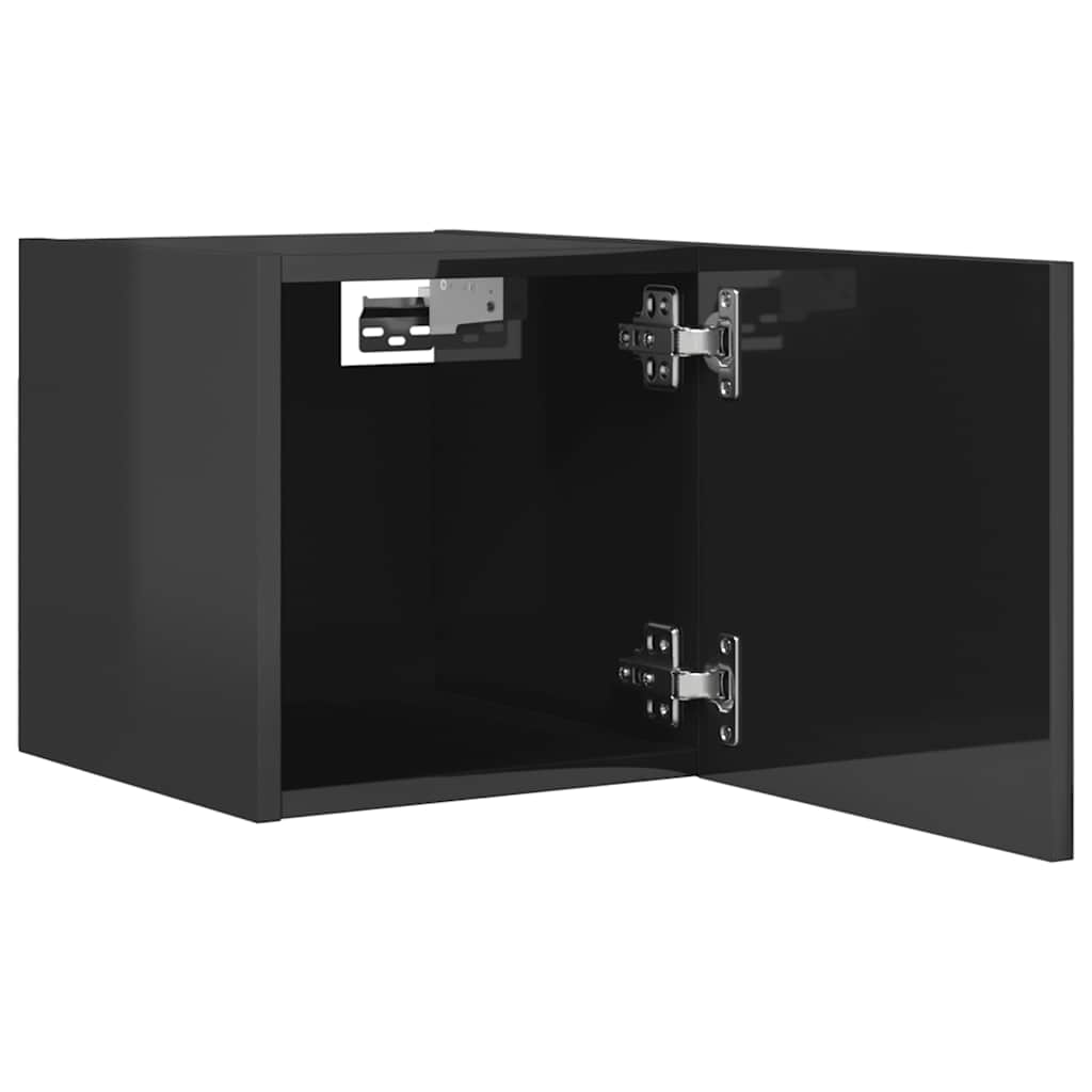 TV wall cabinets 4 pcs. High-gloss grey 30.5x30x30 cm