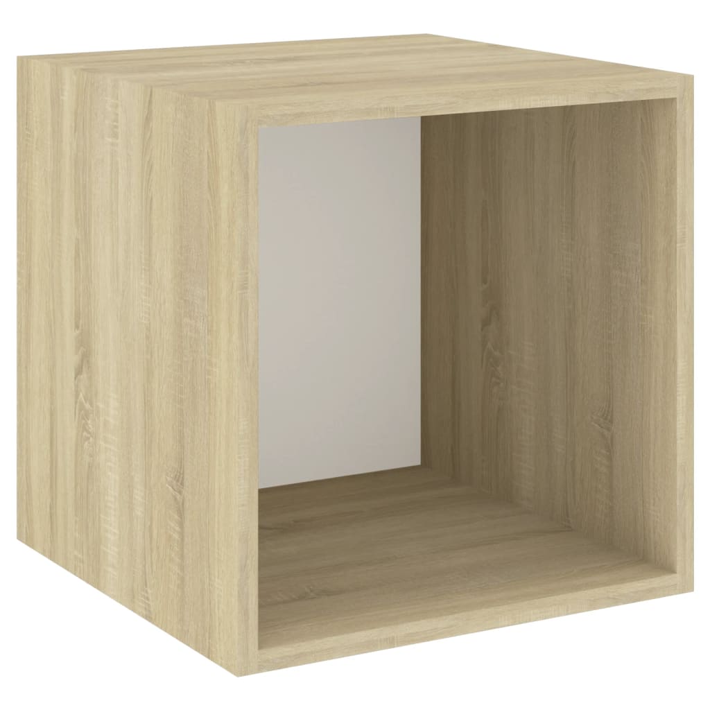 Wall Cabinet White Sonoma Oak 37x37x37 cm Wood Material
