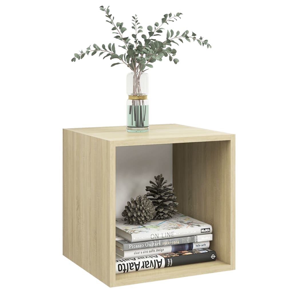 Wall Cabinet White Sonoma Oak 37x37x37 cm Wood Material