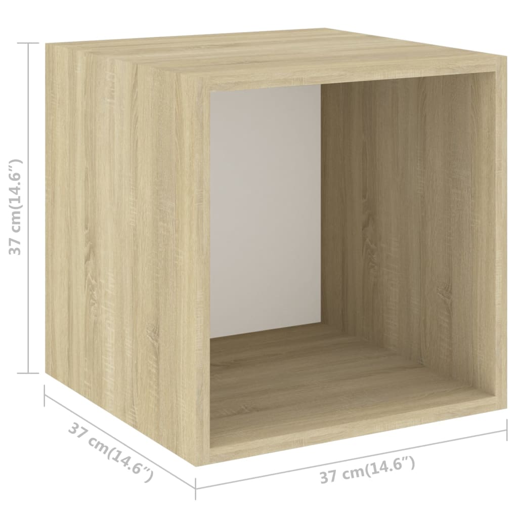Wall Cabinet White Sonoma Oak 37x37x37 cm Wood Material
