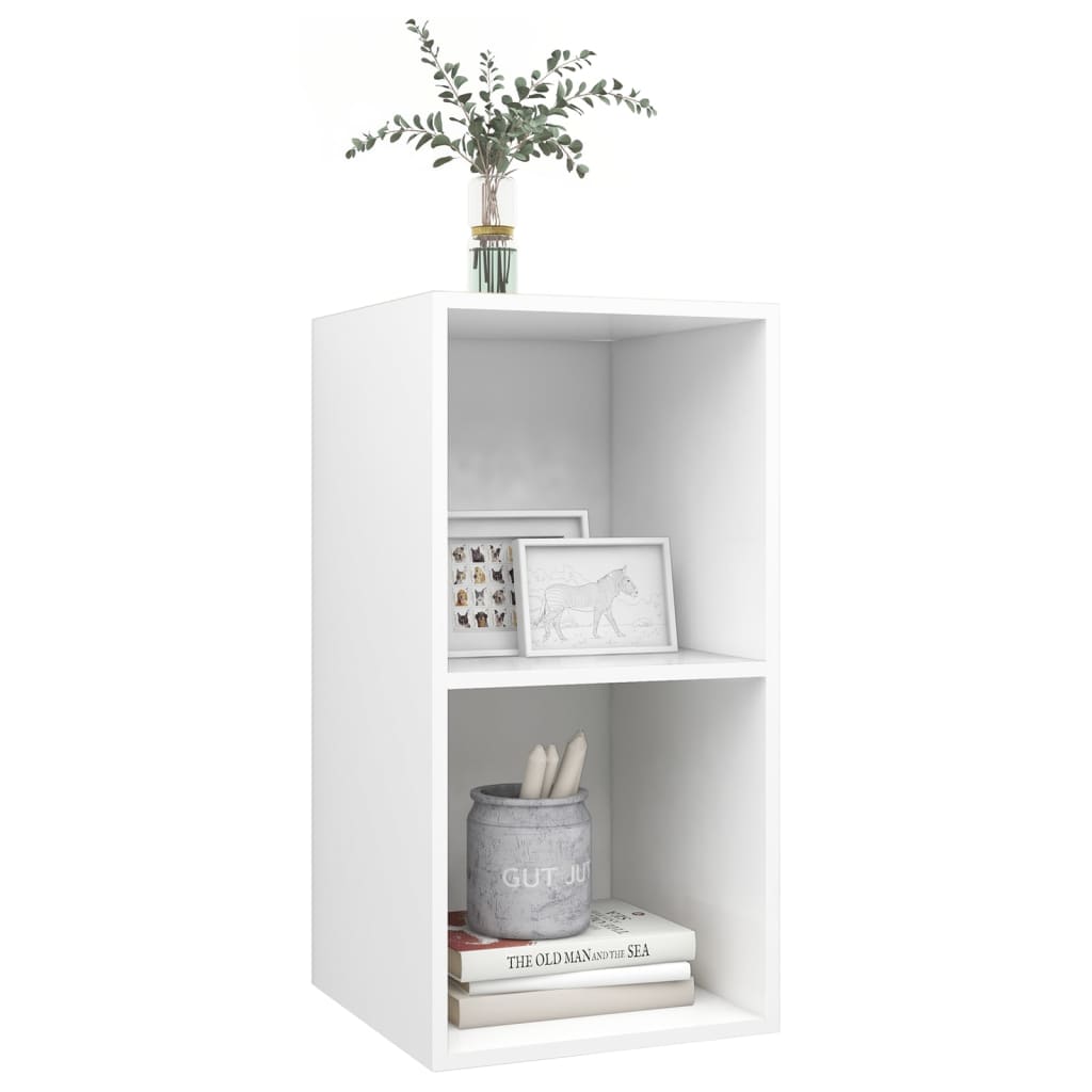 Meuble TV mural blanc 37x37x72 cm en matériau à base de bois
