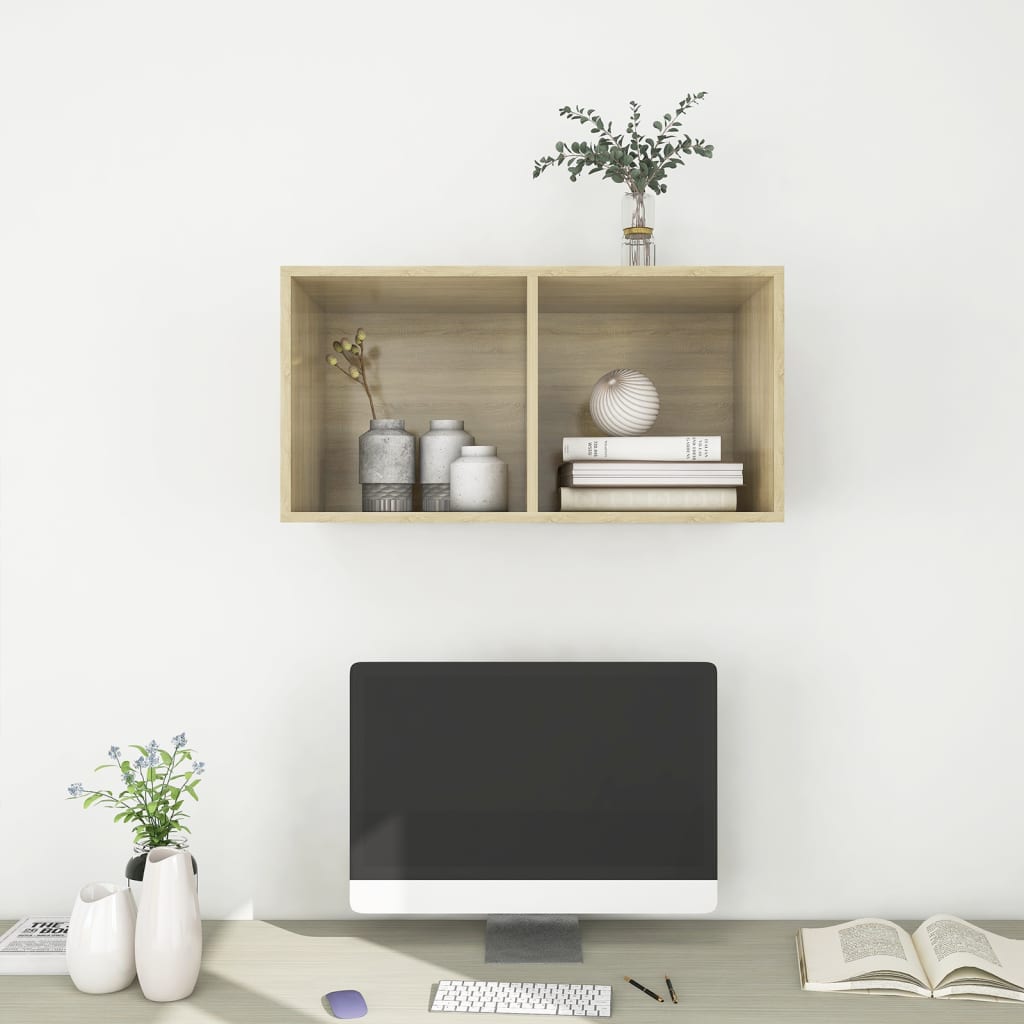 Meuble TV mural en chêne Sonoma 37x37x72 cm, matériau à base de bois